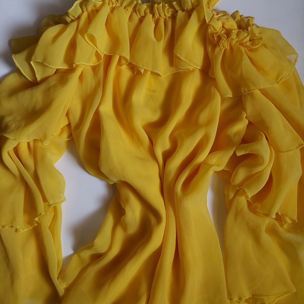 Sunshine Yellow Ruffled Blouse - Picture 4 of 10